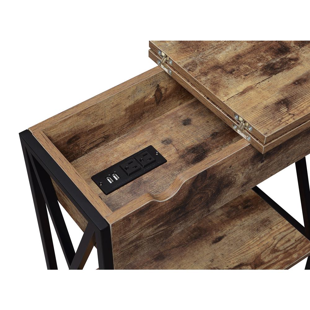 Tucson Flip Top End Table with Charging Station and Shelf - Convience Concept, Inc.