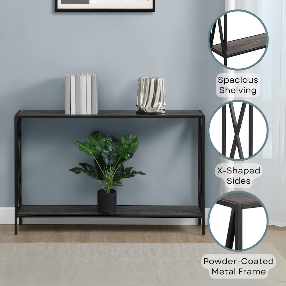 Tucson Console Table with Shelf - Convience Concept, Inc.