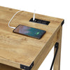 Durango 42 Inch Desk With Charging Station, English Oak/Black - Convenience Concepts
