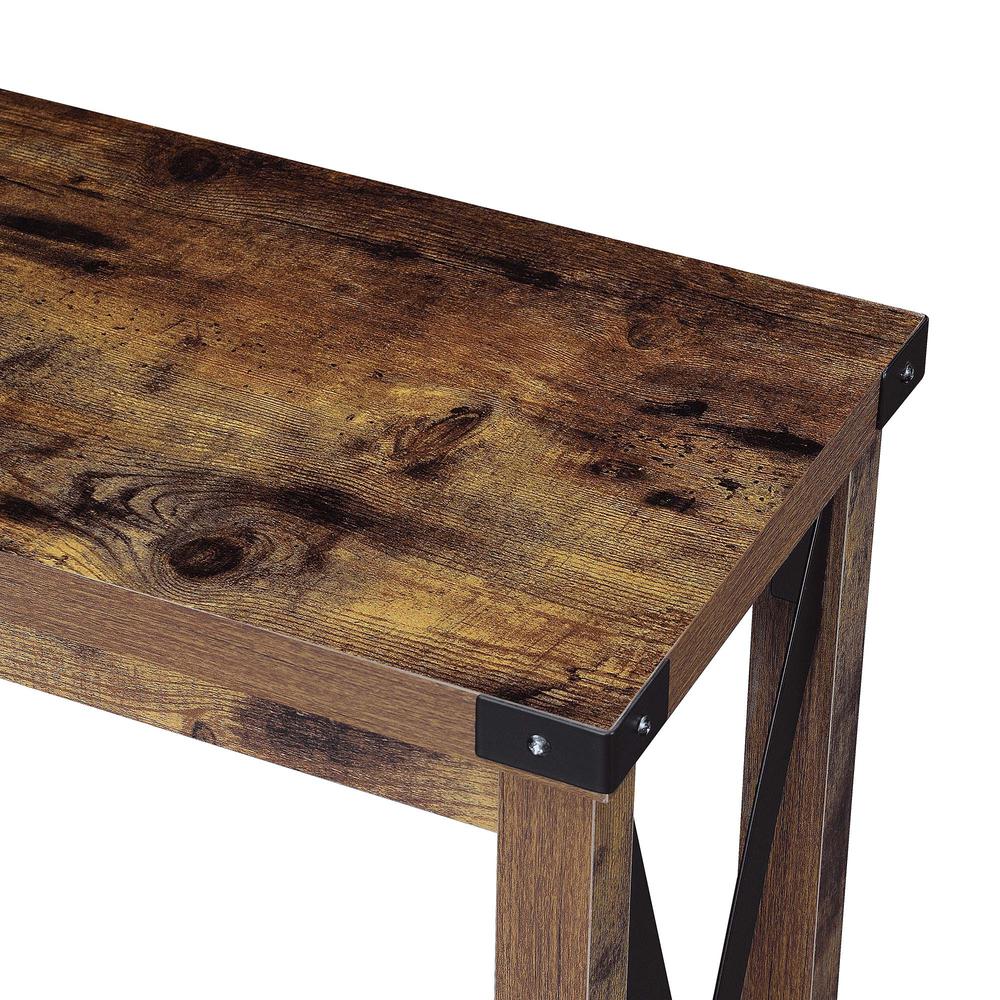 Durango Console Table, Barnwood/Black - Convenience Concepts