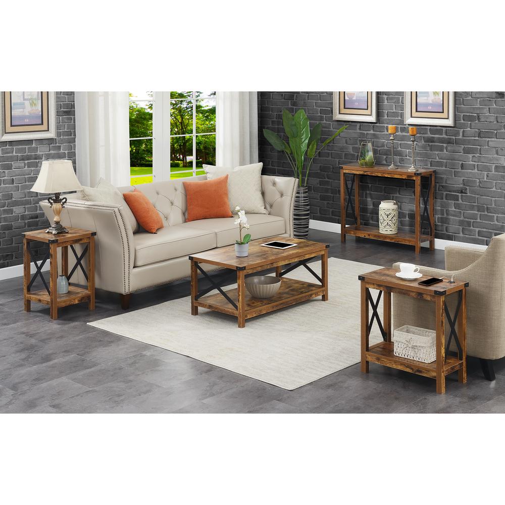 Durango Console Table, Barnwood/Black - Convenience Concepts