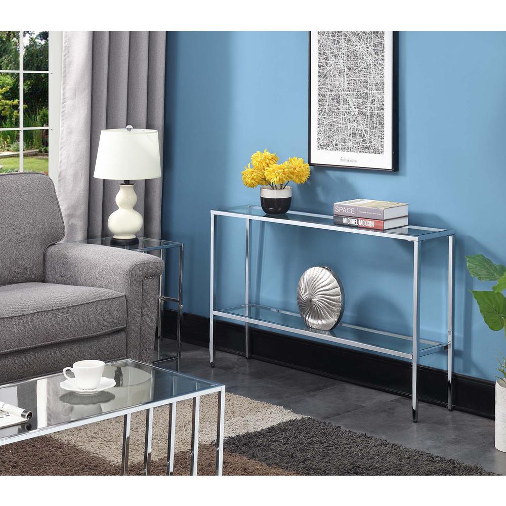 Nadia Chrome Console Table - Convenience Concepts