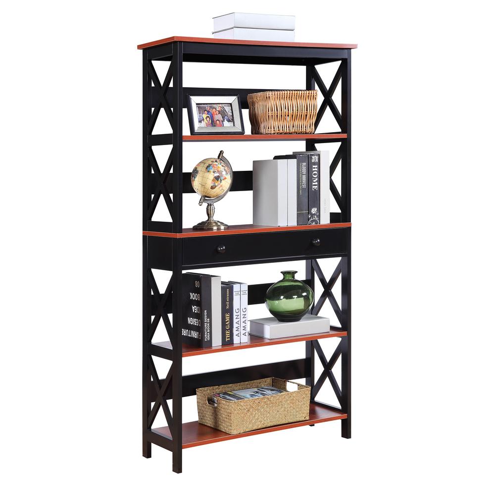 Oxford 5 Tier Bookcase with Drawer - Convience Concept, Inc.
