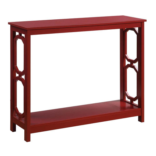 Omega Console Table, Cranberry Red - Convenience Concepts