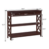 Oxford 1 Drawer Console Table with Shelves - Convience Concept, Inc.