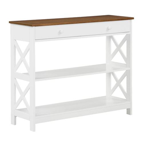 Oxford 1 Drawer Console Table with Shelves - Convience Concept, Inc.