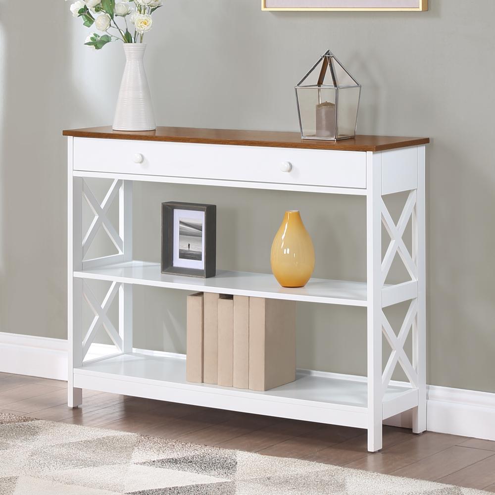 Oxford 1 Drawer Console Table with Shelves - Convience Concept, Inc.