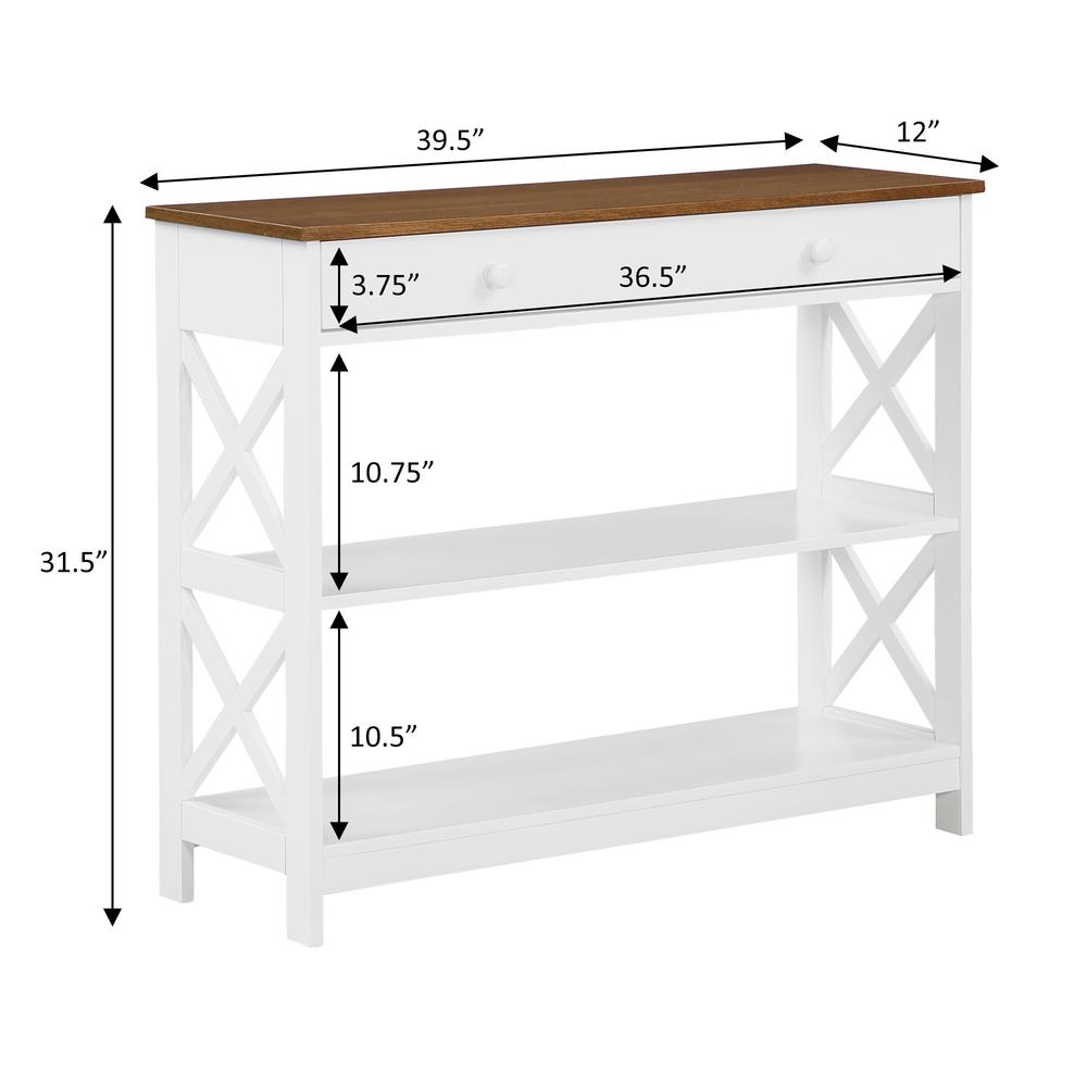 Oxford 1 Drawer Console Table with Shelves - Convience Concept, Inc.