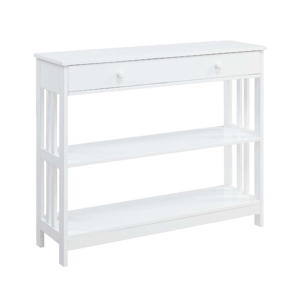 Mission 1 Drawer Console Table with Shelves - Convience Concept, Inc.