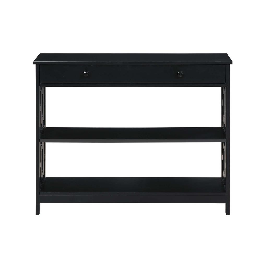 Town Square 1 Drawer Console Table, Black - Convenience Concepts