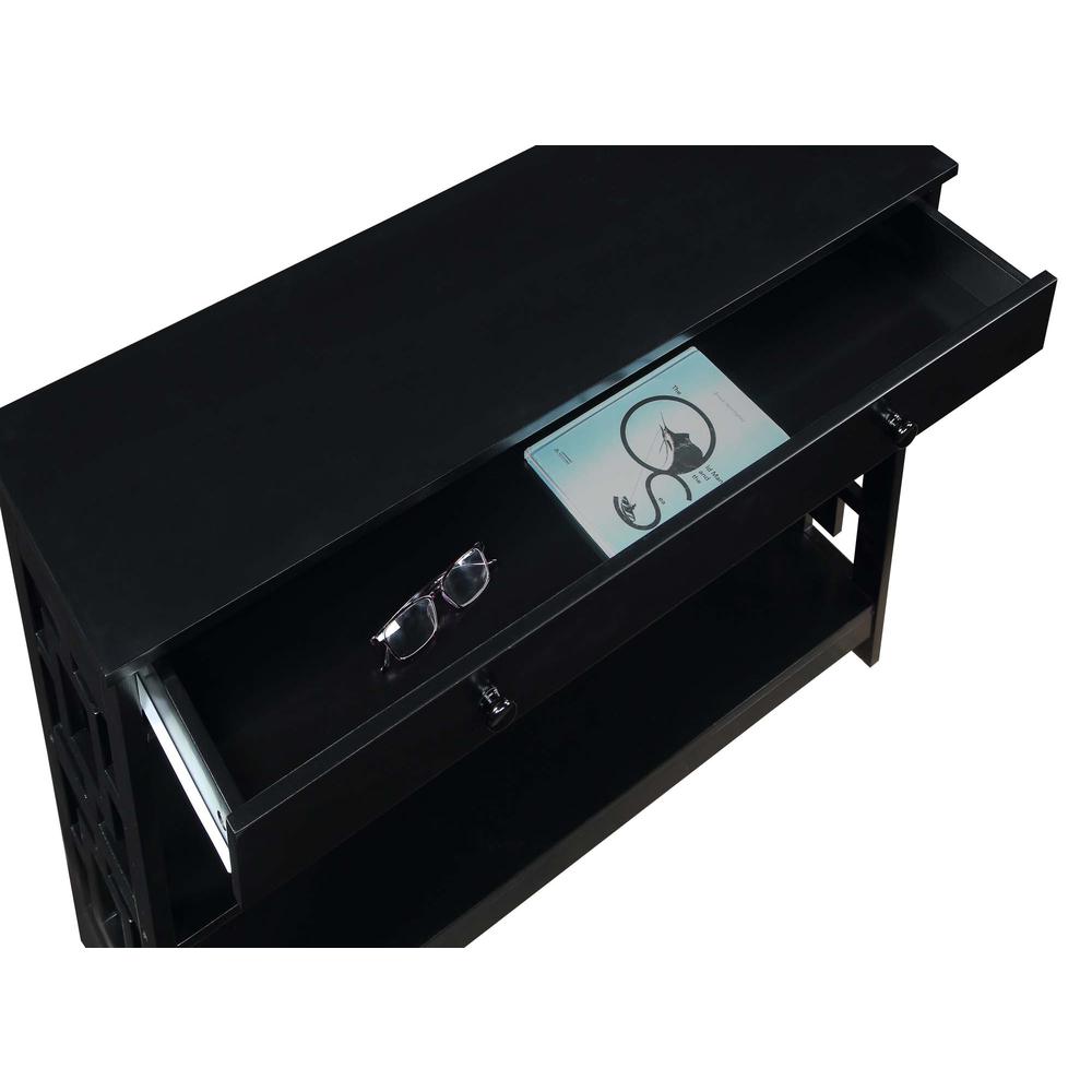 Town Square 1 Drawer Console Table, Black - Convenience Concepts