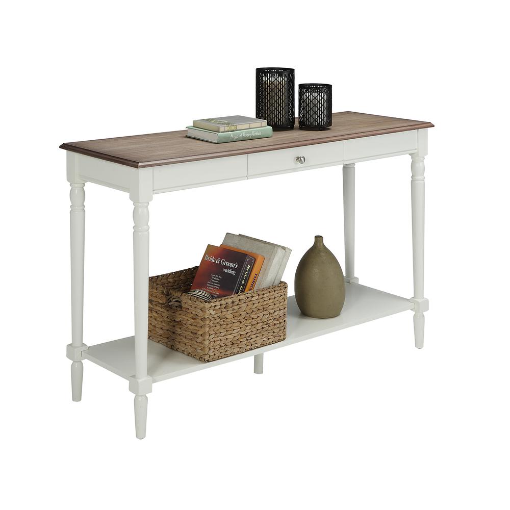 French Country Console Table with Drawer and Shelf - Convience Concept, Inc.
