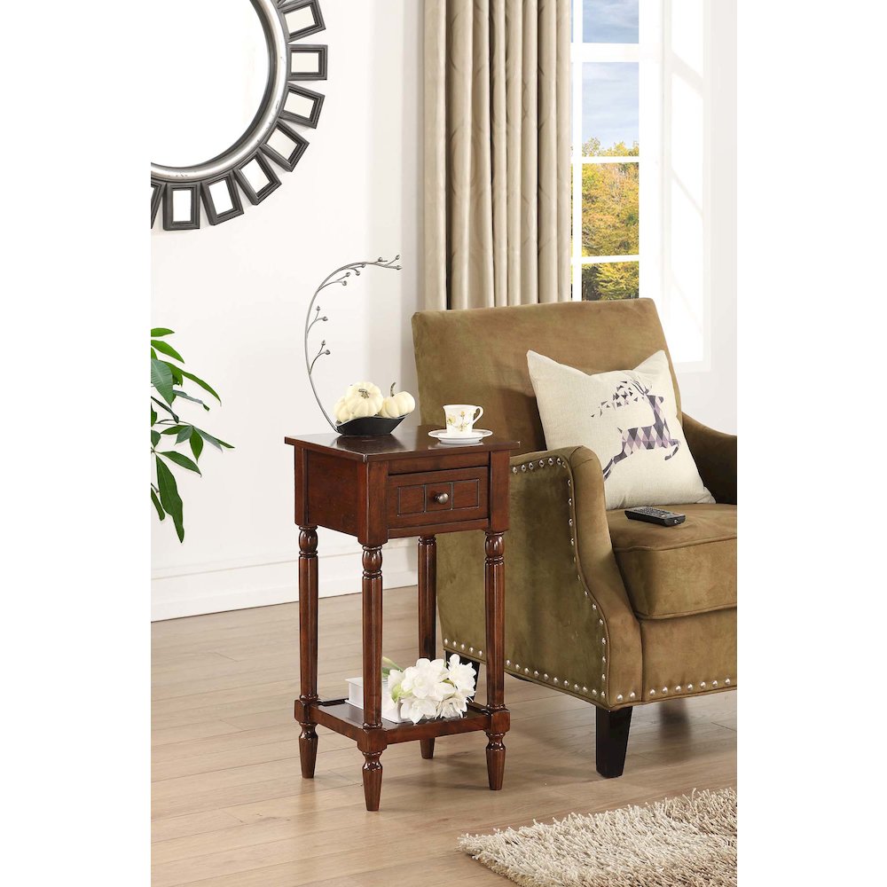 French Country Khloe 1 Drawer Accent Table with Shelf - Convenience Concepts