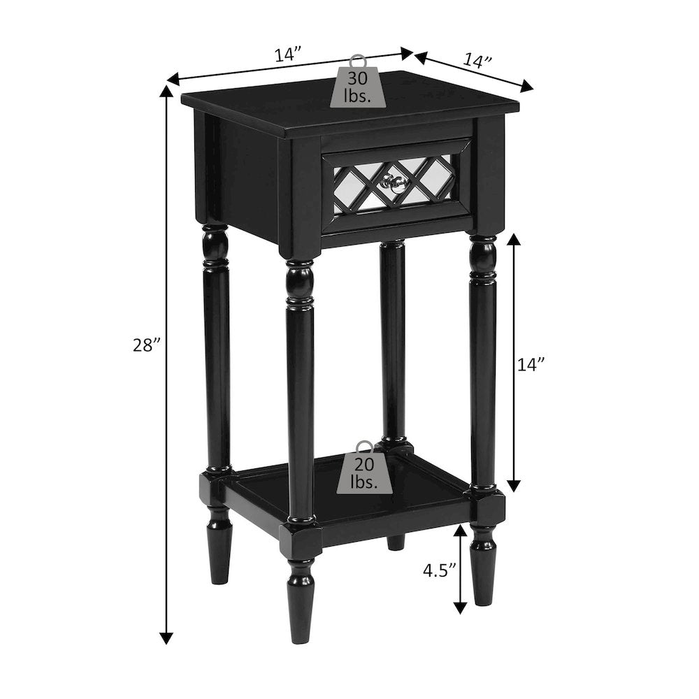 French Country Khloe Deluxe 1 Drawer Accent Table with Shelf - Convenience Concepts