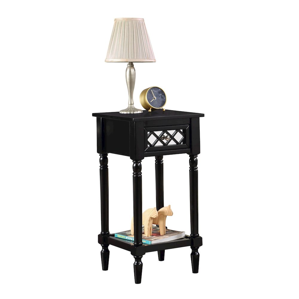 French Country Khloe Deluxe 1 Drawer Accent Table with Shelf - Convenience Concepts