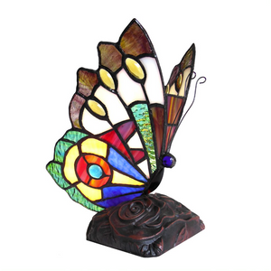 KACY 7 Tiffany-style 1 Light Butterfly Accent Table Lamp 9'' Tall - CHLOE Lighting