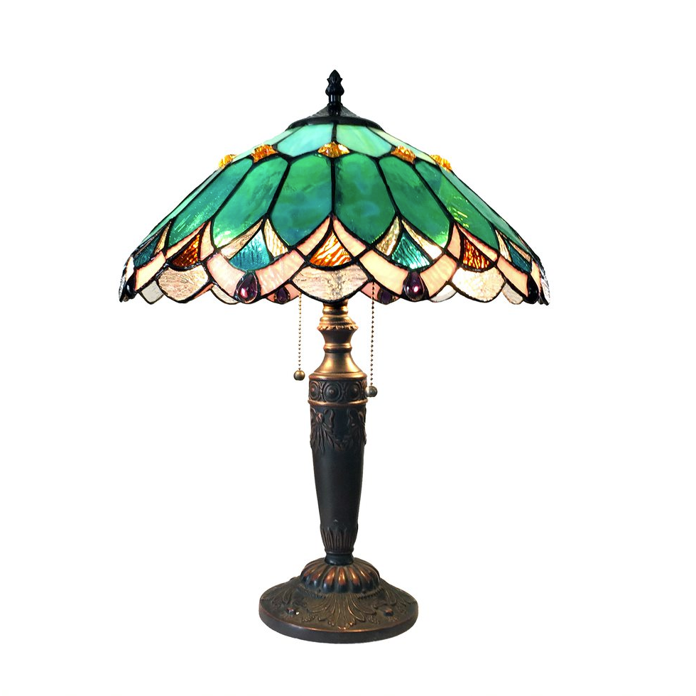 DEMETER Tiffany-style 2 Light Table Lamp 16'' Shade - CHLOE Lighting