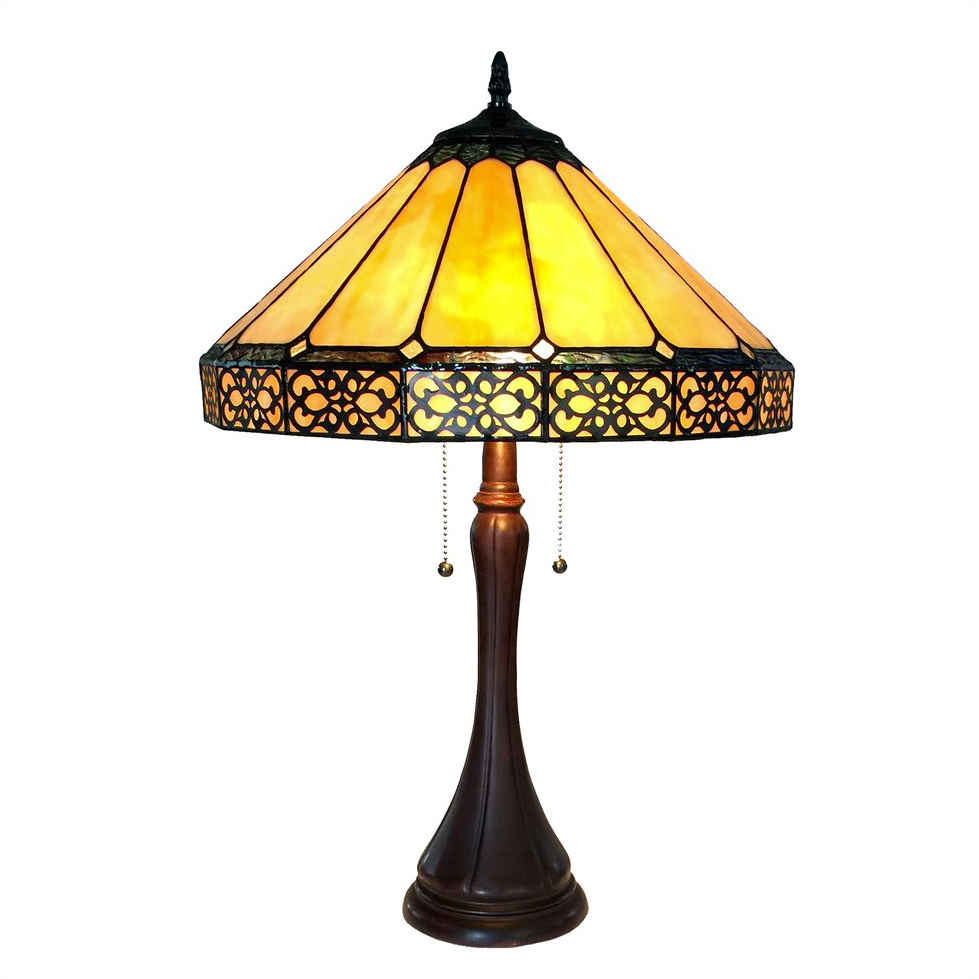 ELEANOR Tiffany-style 2 Light Mission Table Lamp 16'' Shade - CHLOE Lighting
