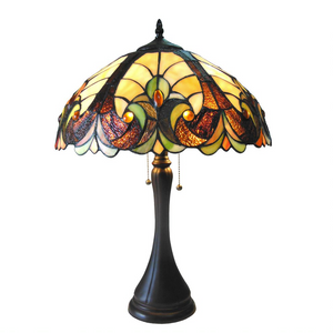 AMOR Tiffany-style 2 Light Victorian Table Lamp 16'' Shade - CHLOE Lighting