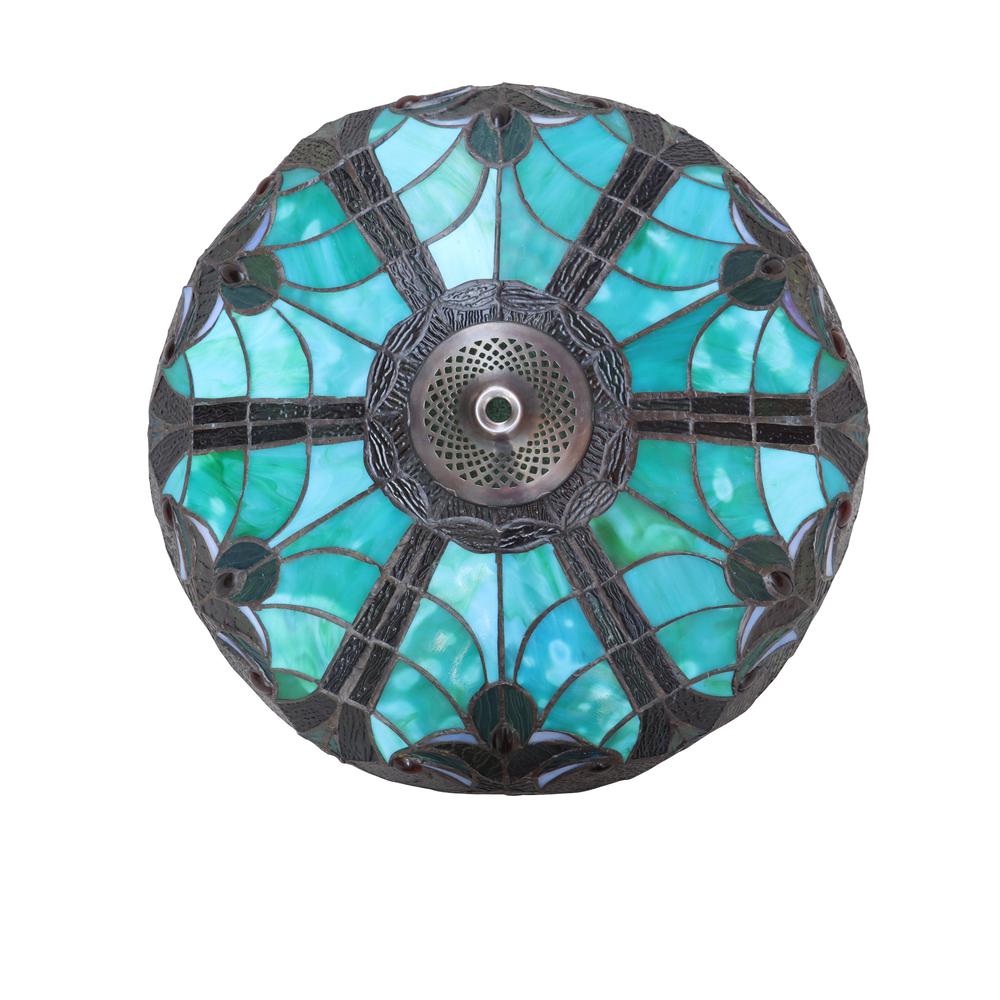 2-Light Antique Dark Bronze Finish Ceiling Semi-Flush Mount 16'' Wide - CHLOE Lighting