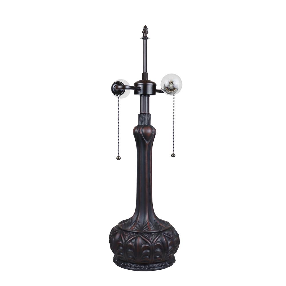CHLOE Lighting LIAISON Tiffany-Style Antique Dark Bronze 2-Light Victorian Table Lamp 18'' Shade
