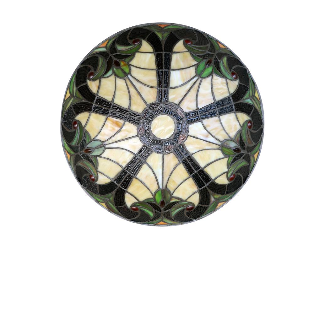 3-Light Antique Dark Bronze Finish Ceiling Flush-Mount 16'' Wide - CHLOE Lighting