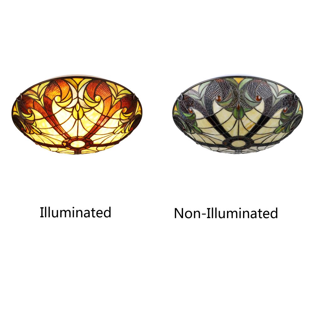 3-Light Antique Dark Bronze Finish Ceiling Flush-Mount 16'' Wide - CHLOE Lighting