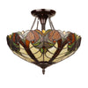 2-Light Antique Dark Bronze Finish Ceiling Semi-Flush Mount 16'' Wide - CHLOE Lighting