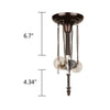 2-Light Antique Dark Bronze Finish Ceiling Semi-Flush Mount 16'' Wide - CHLOE Lighting