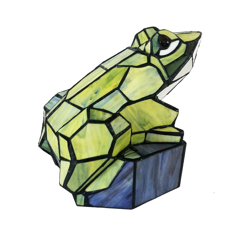 CHLOE Lighting NAVEEN Tiffany-Style Animal Stained Glass Accent Lamp 9.5'' Height