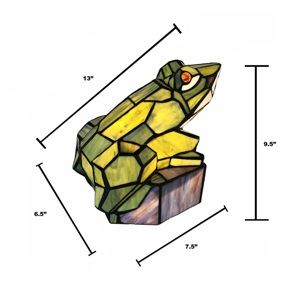 CHLOE Lighting NAVEEN Tiffany-Style Animal Stained Glass Accent Lamp 9.5'' Height
