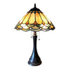 AMELIA Victorian 2 Light Antique Dark Bronze Table Lamp 15'' Shade - CHLOE Lighting
