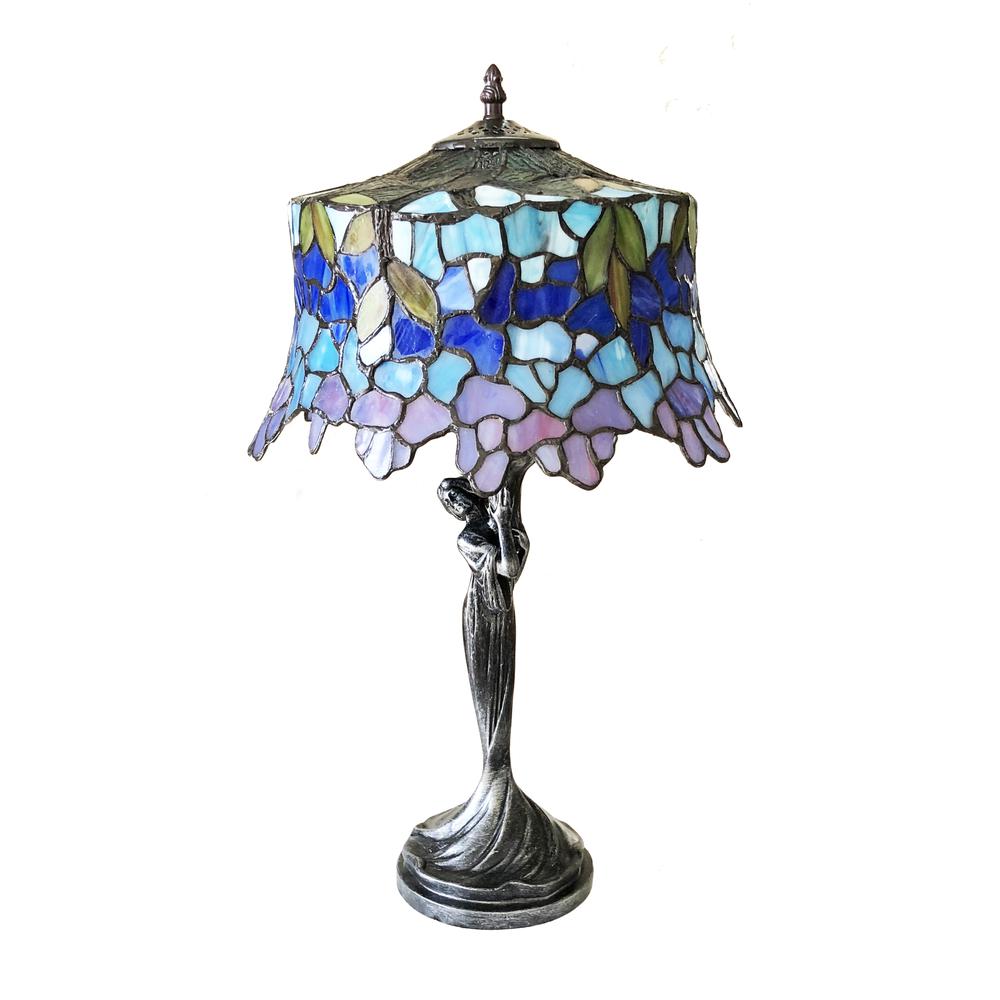 SOPHIA Wisteria 1 Light Antique Dark Bronze Accent Lamp 13'' Shade - CHLOE Lighting