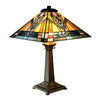 MICHAEL Mission 2 Light Antique Dark Bronze Table Lamp 16'' Shade - CHLOE Lighting