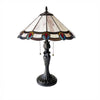 Ryce Tiffany-Style 2-Light Geometric Table Lamp 16'' Shade - CHLOE Lighting