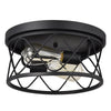CHLOE Lighting IRONCLAD Industrial 2 Light Textured Black Ceiling Flush Fixture 12'' Wide