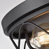 CHLOE Lighting IRONCLAD Industrial 2 Light Textured Black Ceiling Flush Fixture 12'' Wide