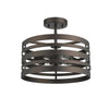 PAISLEY Farmhouse 2 Light  Rubbed Bronze Semi-flush Ceiling Fixture 13'' Wide - CHLOE Lighting