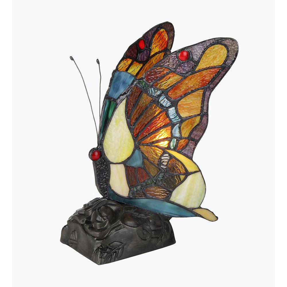 JACY 2 Tiffany-style 1 Light Butterfly Accent Table Lamp 9.5'' Tall - CHLOE Lighting