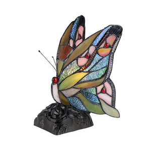 JACY 6 Tiffany-style 1 Light Butterfly Accent Table Lamp 10'' Tall - CHLOE Lighting