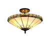 BELLE Tiffany-style 2 Light Mission Semi-flush Ceiling Fixture 16'' Shade - CHLOE Lighting