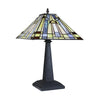CHLOE Lighting KINSEY Mission Tiffany-Style Blackish Bronze 1 Light Table Lamp 12'' Wide