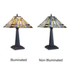 CHLOE Lighting KINSEY Mission Tiffany-Style Blackish Bronze 1 Light Table Lamp 12'' Wide