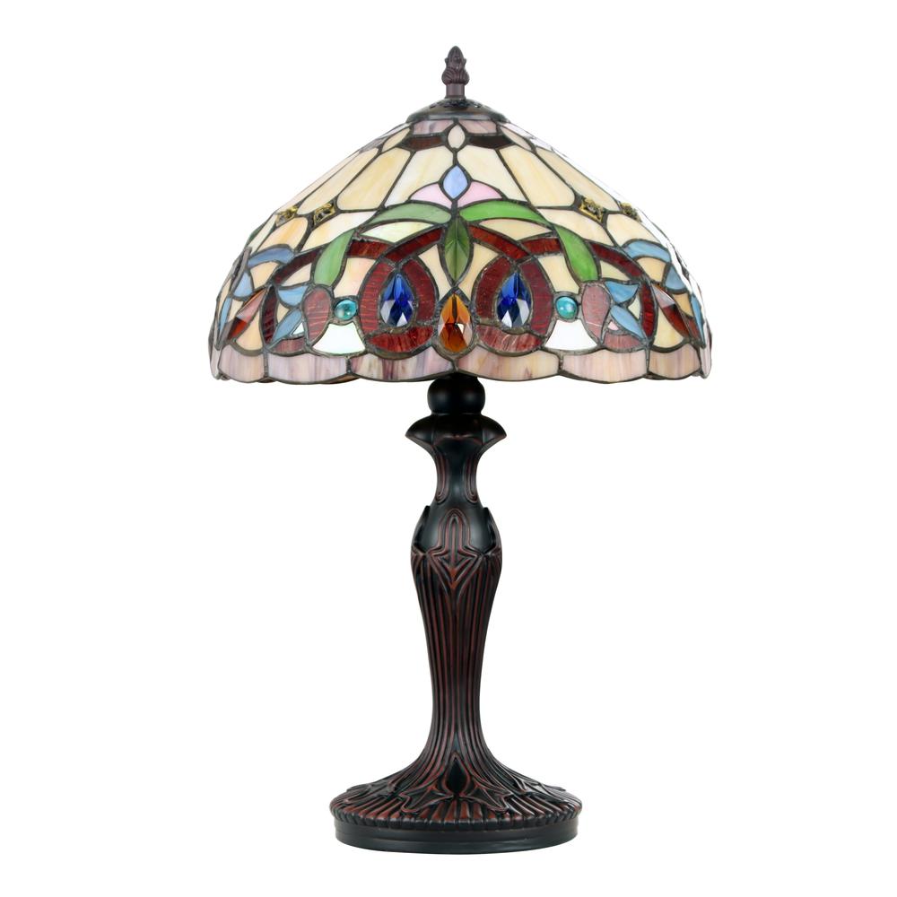 CHLOE Lighting SERENITY Tiffany-style Dark Bronze 1 Light Table Lamp 12'' Shade