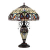 CHLOE Lighting SERENITY Tiffany-style Dark Bronze 3 Light Double Lit Table Lamp 16'' Shade