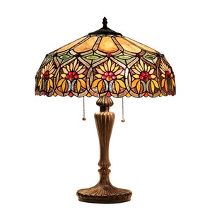 SUNNY Tiffany-style 2 Light Floral Table Lamp 18'' Shade - CHLOE Lighting