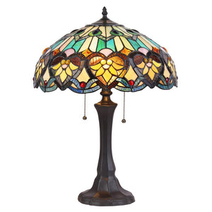 KENDALL Tiffany-style 2 Light Victorian Table Lamp 16'' Shade - CHLOE Lighting