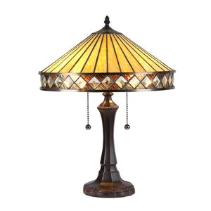 INGRID Tiffany-style 2 Light Mission Table Lamp 16'' Shade - CHLOE Lighting