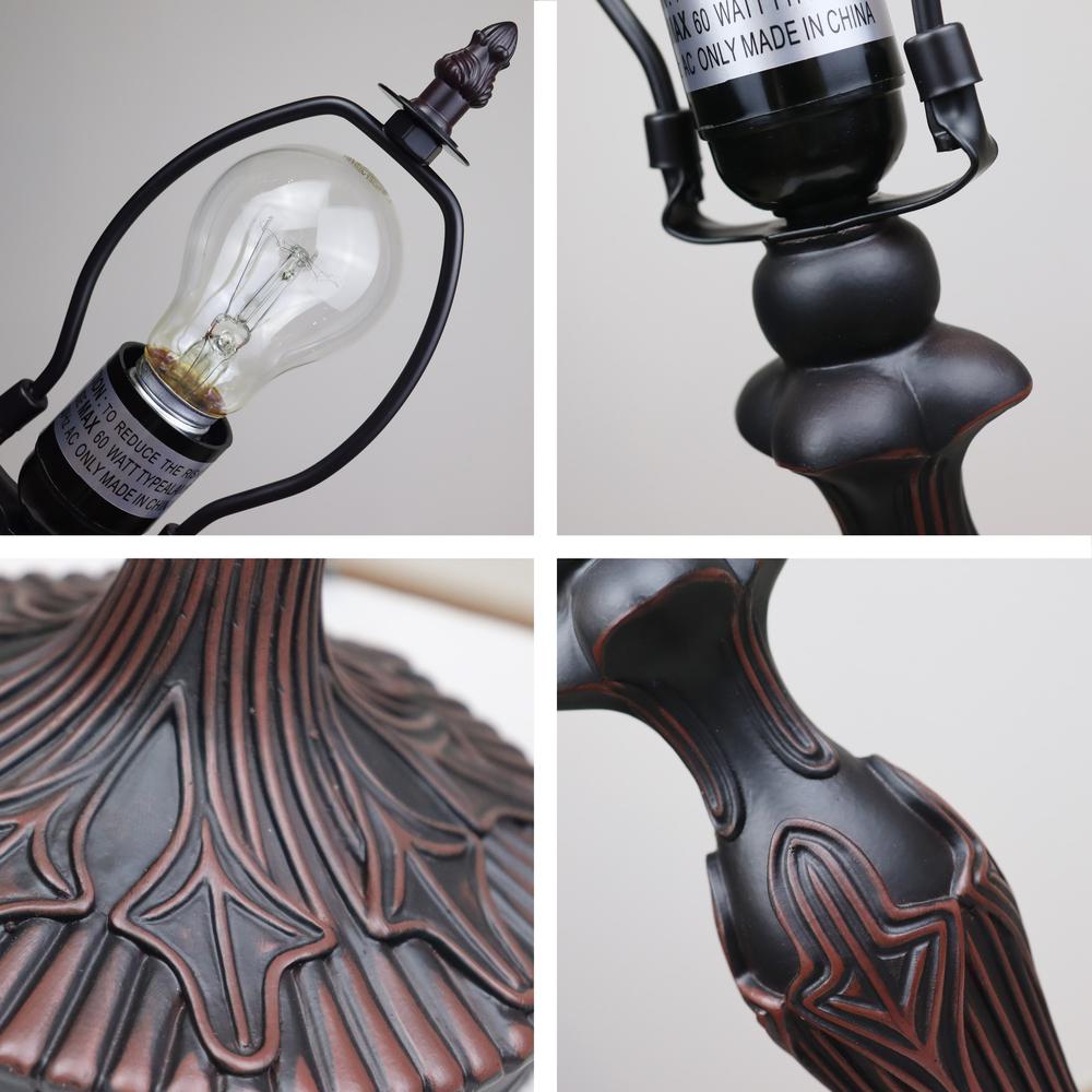 CHLOE Lighting ADIA Tiffany-Style Dark Bronze 1-Light Victorian Accent Table Lamp 12'' Shade