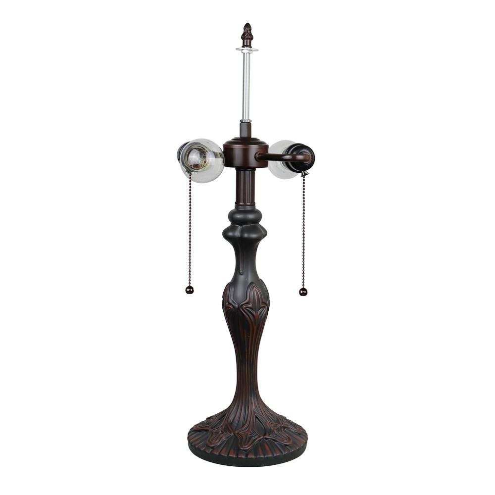 CHLOE Lighting ADIA Victorian Tiffany-Syle Dark Bronze 2 Light Table Lamp 16'' Wide